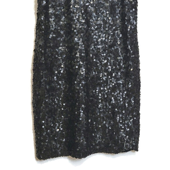 Theory Sequin Silk Scoop Neck Sleeveless Black Shift Mini Dress Size 8 - Picture 10 of 13